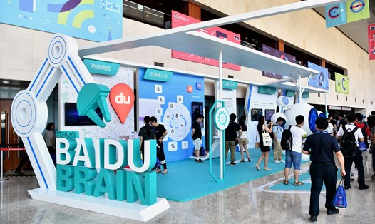 Gian hàng Baidu Brain tại Trung tâm Hội nghị Quốc gia Trung Quốc ở Bắc Kinh năm 2019. Ảnh: Xinhua
