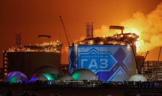 Các bể chứa LNG tại cảng Sabetta trên bán đảo Yamal của Nga. Ảnh: AFP