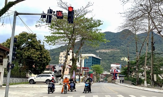 Nhiều tuyến phố, nút giao thông trên địa bàn TP. Hà Giang được trang bị camera phạt nguội. Ảnh: Nguyễn Tùng