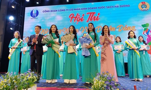 Hội thi “Nữ công nhân viên - Công ty cổ phần kinh doanh nước sạch Hải Dương duyên dáng, tài năng” năm 2023. Ảnh: Diệu Thuý