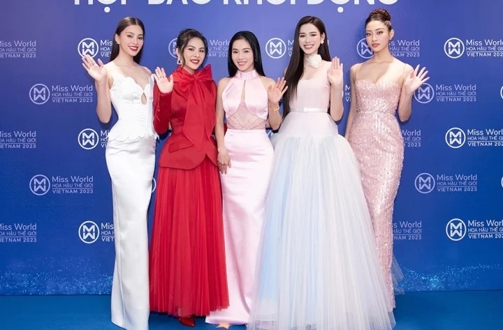 Tiểu Vy, Đỗ Thị Hà, Lương Thùy Linh làm giám khảo Miss World Vietnam 2023. Ảnh: Sen Vàng.