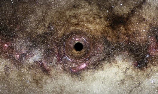 Mô phỏng lỗ đen trong Dải Ngân hà. Ảnh: ESA/Hubble/Digitized Sky Survey