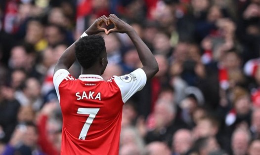 Bukayo Saka đang trải qua mùa giải tuyệt vời trong màu áo Arsenal lẫn tuyển Anh.  Ảnh: CLB Arsenal
