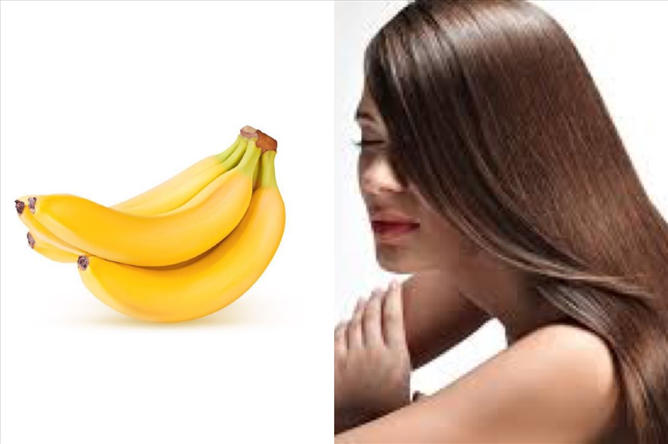 Mẹo kích thích mọc tóc với chuối. Ảnh: Đồ hoạ Hương Lê