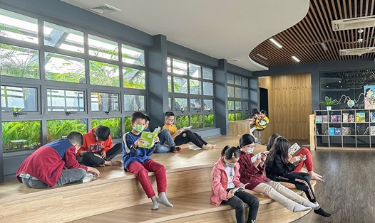 Một không gian dành cho việc đọc sách tại Trường THCS -THPT Lương Thế Vinh (Hà Nội). Ảnh: Bích Hà