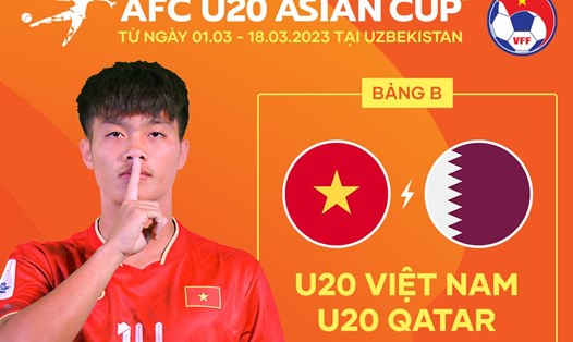 U20 Việt Nam chạm trán U20 Qatar tại lượt trận thứ 2 vòng bảng giải U20 Châu Á 2023. Ảnh: VFF