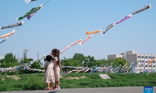 Trẻ em Nhật Bản trong Ngày Thiếu nhi 5.5.2022. Ảnh: Xinhua