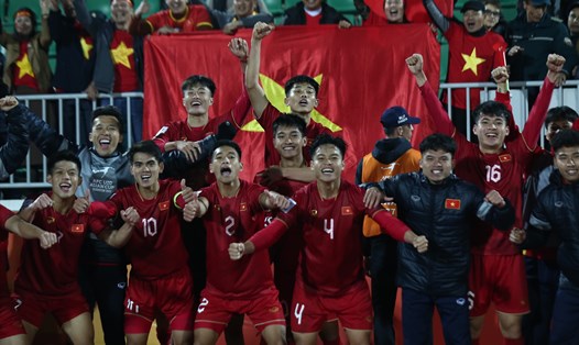 U20 Việt Nam giành 6 điểm sau 2 trận thắng vẫn chưa chắc suất vượt qua vòng bảng U20 Châu Á 2023. Ảnh: Phan Hồng