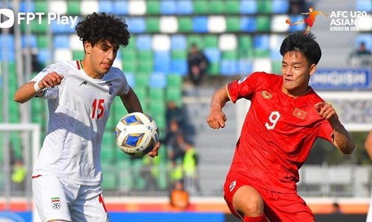 U20 Việt Nam thất bại 1-3 trước U20 Iran. Ảnh: FPT Play