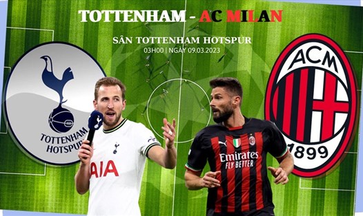 Tottenham đấu AC Milan trên sân nhà tại lượt về vòng 16 đội Champions League.  Đồ họa: Lê Vinh
