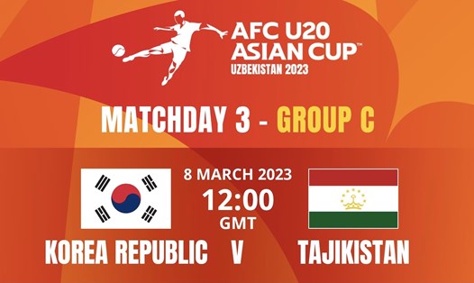 U20 Hàn Quốc chạm trán U20 Tajikistan tại lượt trận cuối bảng C. Ảnh: AFC