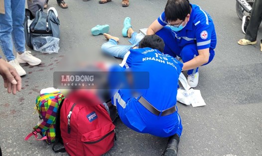 Hiện trường vụ tai nạn giao thông khiến 1 Việt kiều tử vong. Ảnh: Hữu Long