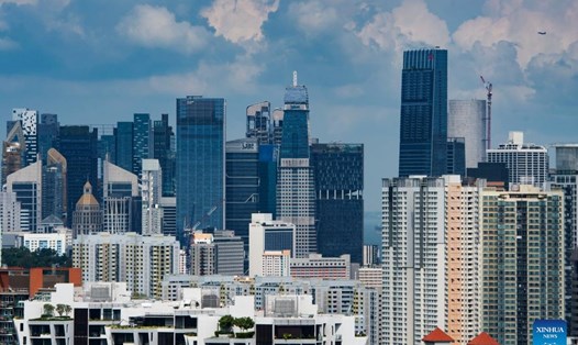 Nhà cao tầng ở Singapore. Ảnh: Xinhua