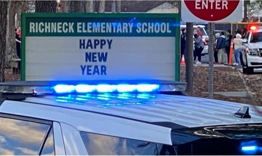 Trường tiểu học Richneck ở Mỹ nơi học sinh 6 tuổi bắn trọng thương cô giáo. Ảnh chụp màn hình