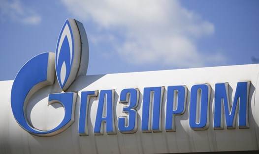 Logo tập đoàn dầu khí Nga Gazprom. Ảnh: Xinhua