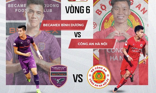 Bình Dương tiếp đón Công an Hà Nội ở vòng 6 V.League 2023. Ảnh: FPT Play