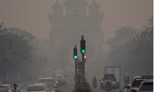 Ô nhiễm không khí ở Vientiane, Lào ngày 6.4. Ảnh chụp màn hình