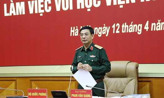 Đại tướng Phan Văn Giang - Ủy viên Bộ Chính trị, Phó Bí thư Quân ủy Trung ương, Bộ trưởng Bộ Quốc phòng. Ảnh: Nguyên Hải/Bộ Quốc phòng
