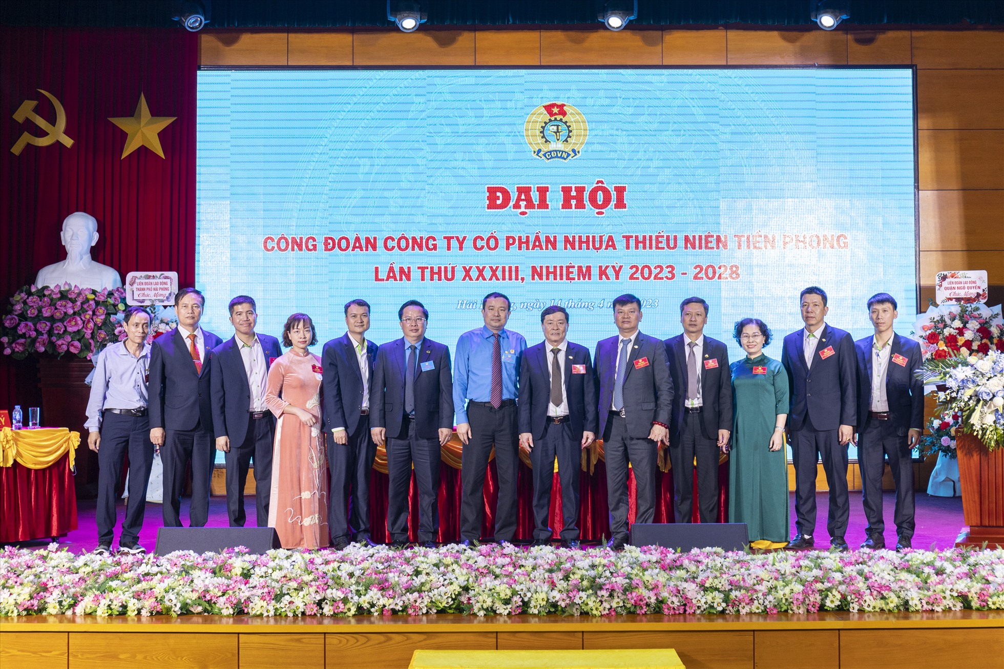 BCH Công đoàn Công ty Nhựa Tiền Phong khóa XXXIII, nhiệm kỳ 2023 – 2028. Ảnh: Hữu Chánh
