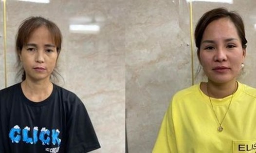 Bị cáo Hường (phải) và Sinh lãnh án tổng 6 năm tù về hành vi chứa mại dâm. Ảnh: CA tỉnh Tuyên Quang.