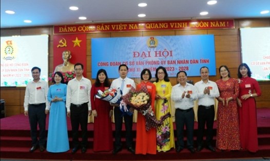 Ban chấp hành Công đoàn cơ sở Văn phòng UBND tỉnh nhiệm kỳ 2023-2028. Ảnh: Liên đoàn Lao động tỉnh Lào Cai.