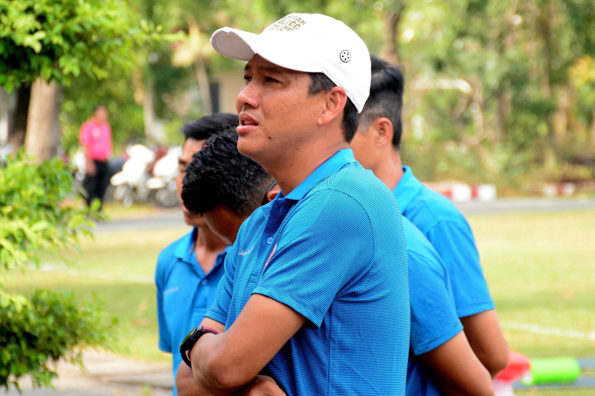 Huấn luyện viên Nguyễn Anh Đức có trận thắng đầu tiên khi dẫn dắt Long An. Ảnh: LAFC