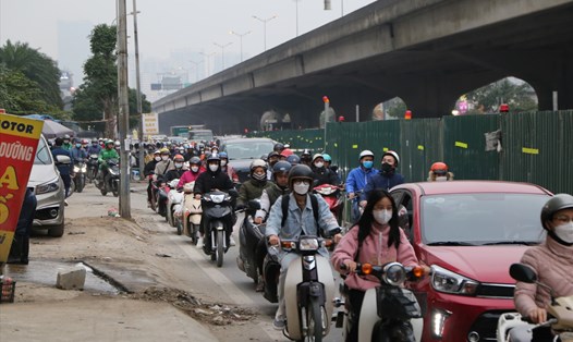 Sở GTVT Hà Nội đặt mục tiêu xóa ùn tắc giao thông trên đường Nguyễn Xiển. Ảnh: Phạm Đông