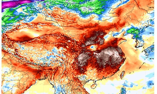 Mô hình châu Âu cho thấy nhiệt độ trên khắp Đông Nam Á tăng cao hơn mức bình thường vào ngày 17.4. Ảnh: WeatherBell.com