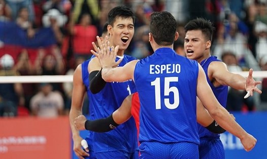 Tuyển bóng chuyền nam Philippines vào bảng A tại SEA Games 32. Ảnh: Liên đoàn bóng chuyền Philippines