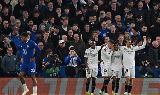 Real Madrid giành chiến thắng ở trận tứ kết lượt về, qua đó loại Chelsea với tổng tỉ số 4-0. Ảnh: AFP