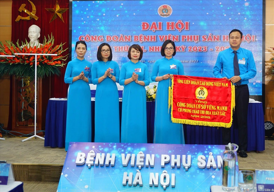 Đại hội Công đoàn Bệnh viện Phụ sản Hà Nội lần thứ XVI, nhiệm kỳ 2023-2028. Ảnh: CĐCS