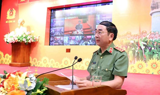 Thượng tướng Trần Quốc Tỏ - Thứ trưởng Bộ Công an phát biểu tại Hội thảo. Ảnh: TTXVN