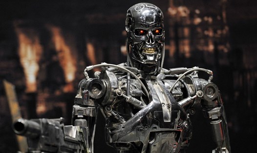 Mô hình thực tế của robot hủy diệt "T-800", được sử dụng trong bộ phim "Kẻ hủy diệt 2". Ảnh: AFP