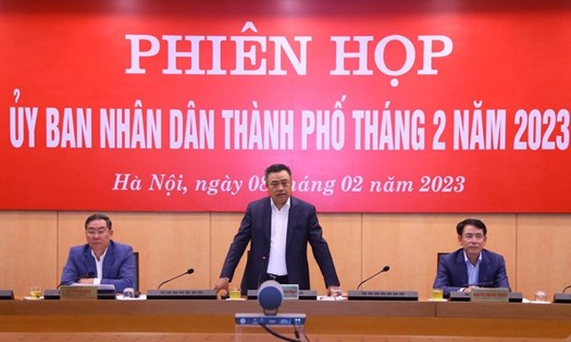 Phiên họp UBND TP Hà Nội thường kỳ tháng 2.2023. Ảnh: Cổng TTĐT Hà Nội