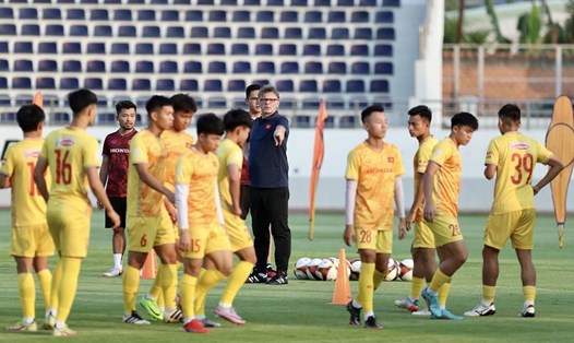 Mục tiêu của huấn luyện viên Troussier và U22 Việt Nam là bảo vệ tấm huy chương vàng SEA Games. Ảnh: VFF