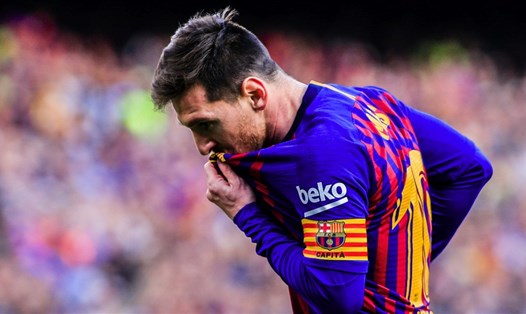 Messi ăn mừng bàn thắng khi còn thi đấu cho Barcelona.  Ảnh: Marca