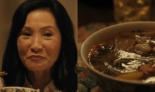 Diễn viên Hồng Đào và món canh chua của Việt nam xuất hiện trong phim "Beef". Ảnh: Netflix
