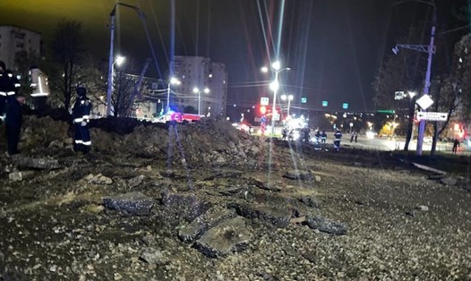 Thiệt hại do vụ nổ ở Belgorod, Nga, ngày 20.4.2023. Ảnh: Telegram/Vyacheslav Gladkov