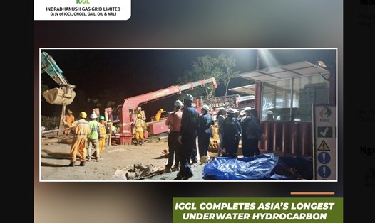 Đường ống hydrocarbon dưới nước dài nhất châu Á ở Ấn Độ đã hoàn thành. Ảnh: Indradhanush Gas Grid Limited (IGGL)