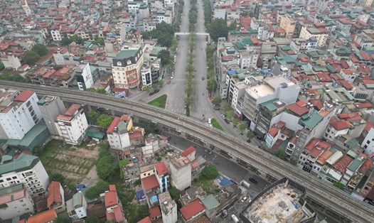 Tuyến đường Vành đai 2,5 đoạn nút giao Cầu Giấy - Nguyễn Văn Huyên. Ảnh: Hữu Chánh