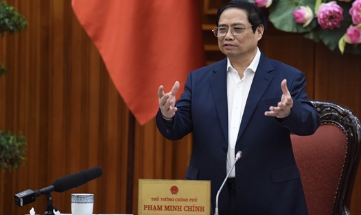 Thủ tướng Chính phủ Phạm Minh Chính phát biểu tại buổi làm việc. Ảnh: Hải Nguyễn
