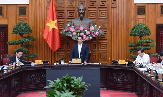 Thủ tướng Chính phủ Phạm Minh Chính phát biểu tại buổi làm việc. Ảnh: Hải Nguyễn