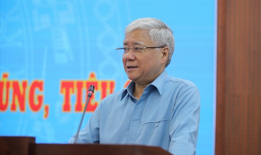 Chủ tịch Ủy ban Trung ương MTTQ Việt Nam Đỗ Văn Chiến phát biểu. Ảnh: Phạm Đông