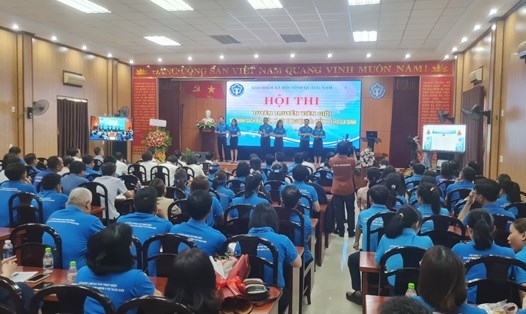 Bảo hiểm xã hội tỉnh Quảng Nam tổ chức hội thi tuyên truyền viên giỏi. Ảnh: Diễm Lệ