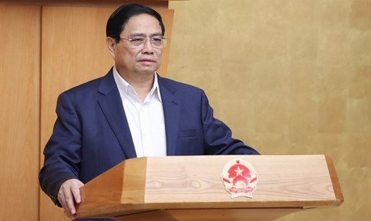 Thủ tướng Phạm Minh Chính phát biểu kết luận hội nghị. Ảnh: VGP/Nhật Bắc