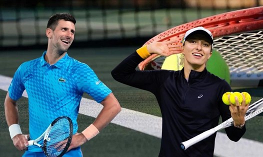Novak Djokovic và Iga Swiatek giữ 2 vị trí dẫn đầu bảng xếp hạng quần vợt nam, nữ thế giới. Đồ họa: Lê Vinh