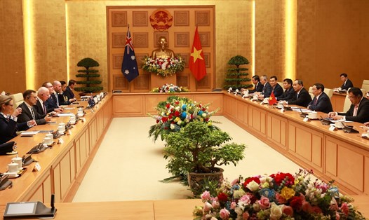 Thủ tướng Phạm Minh Chính hội kiến với Toàn quyền Australia David Hurley. Ảnh: Hải Nguyễn