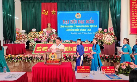 Trên 90% CĐCS trên địa bàn tỉnh Ninh Bình đã hoàn thành việc tổ chức Đại hội. Ảnh: Diệu Anh