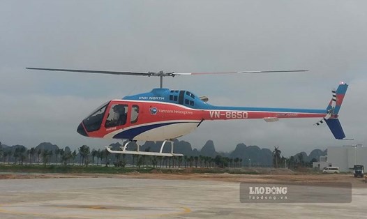 Chiếc  trực thăng Bell-505, số hiệu VN-8650 trước khi gặp nạn. Ảnh: Nguyễn Hùng