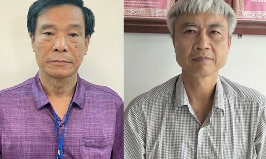 Hai cựu lãnh đạo Cienco 1 Cấn Hồng Lai (trái) và Phạm Dũng - Ảnh: Bộ Công an